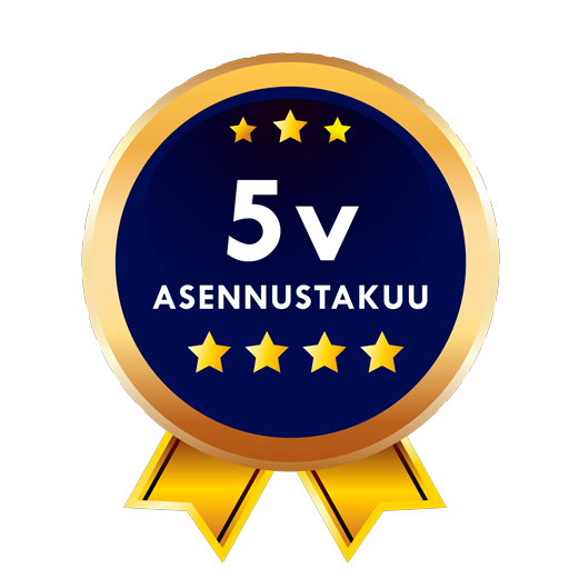 5 vuoden asennustakuu